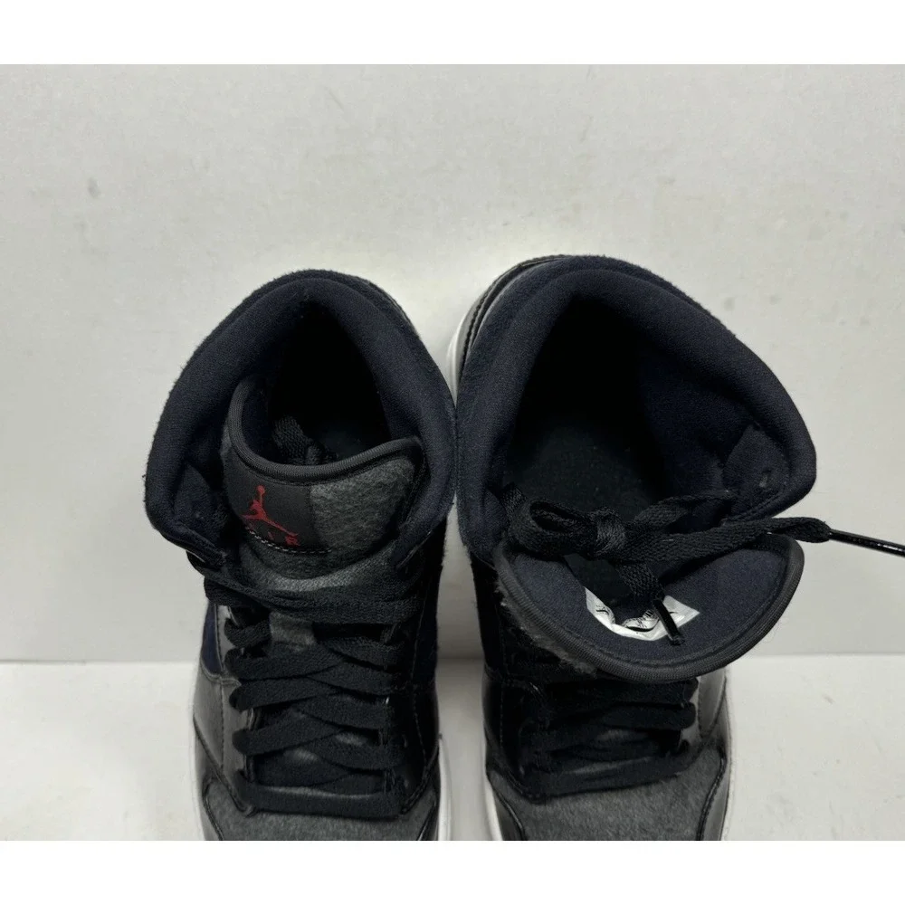 Air Jordan 1 Mid Premium Winterized Black Grey 852542-001‎ Men's Size 9 Shoes